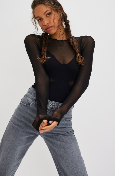 All An Illusion Bodysuit - black