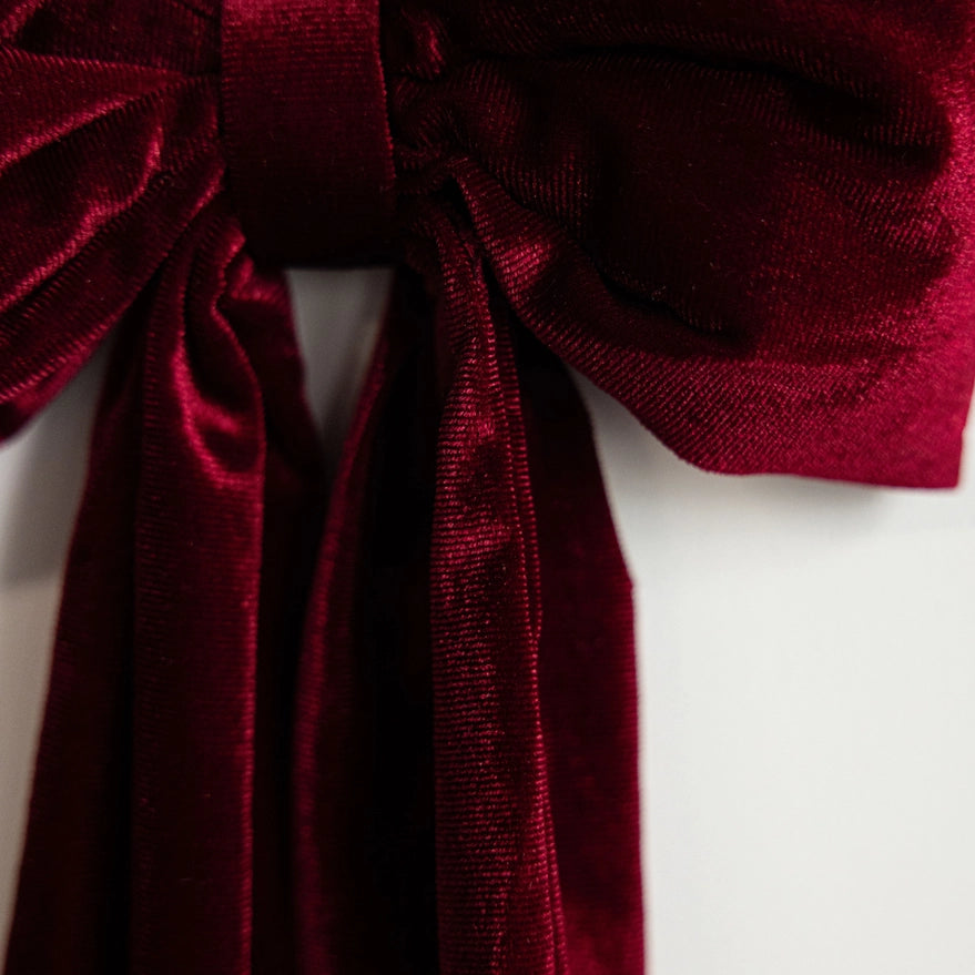 Velvet Bow Garland - red
