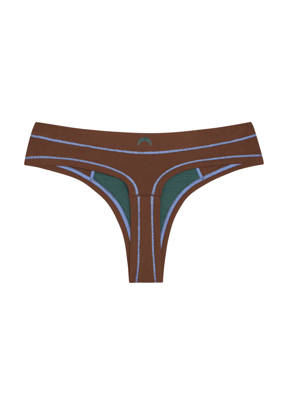 Huha Thong Undies - brown + sky blue