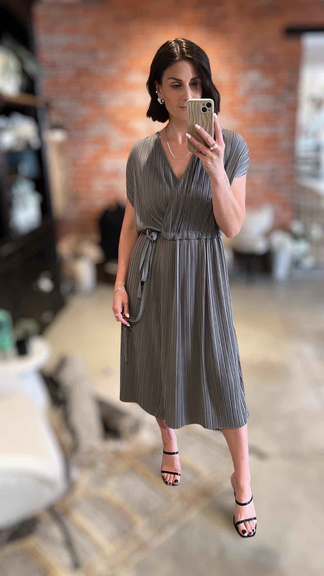 Mimi Wrap Dress - charcoal grey
