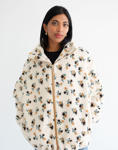 Fall Floral Sherpa Jacket