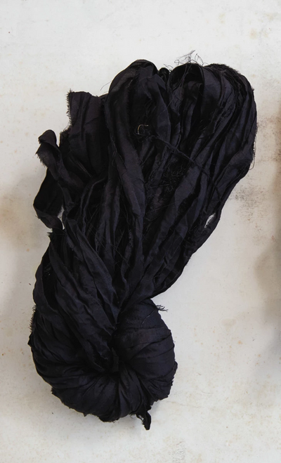 Torn Silk Ribbon - black