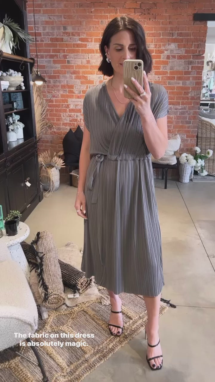 Mimi Wrap Dress - charcoal grey