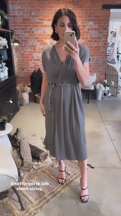 Mimi Wrap Dress - charcoal grey