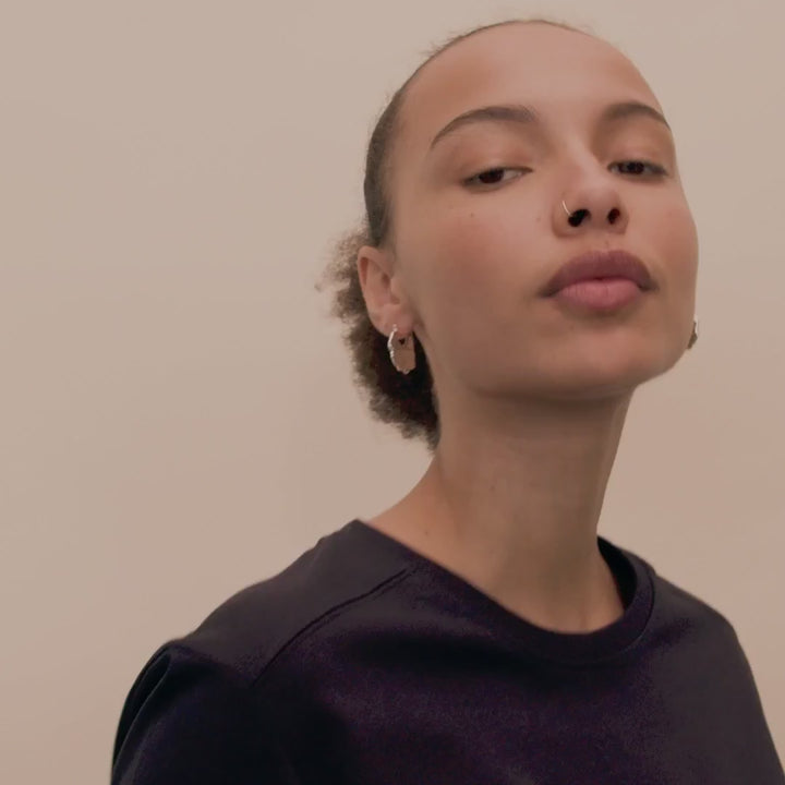 Flow Hoop Earrings - silver