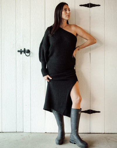 Victoria One Shoulder Knit Sweater