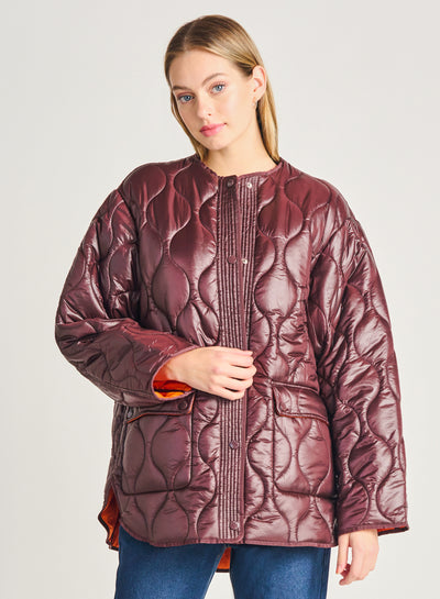Bordeaux Quilted Puffer
