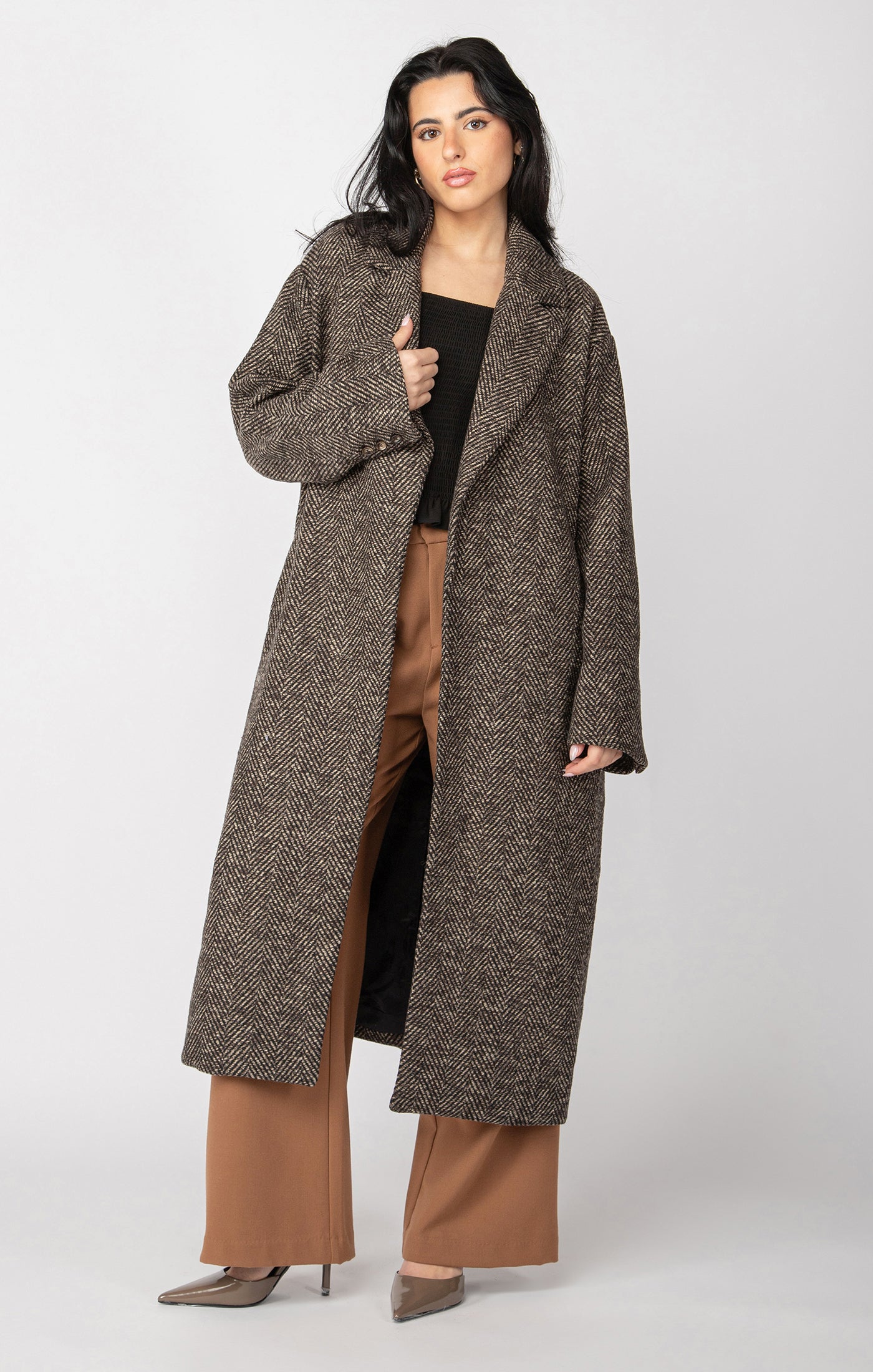 Elodie Herringbone Coat