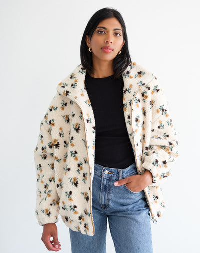 Fall Floral Sherpa Jacket