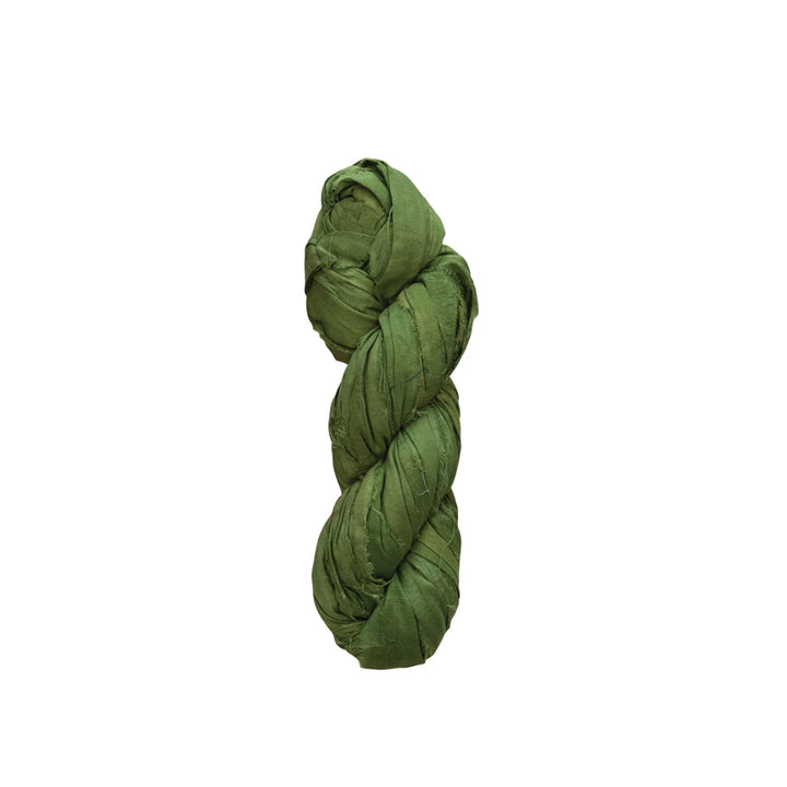 Torn Silk Ribbon - green