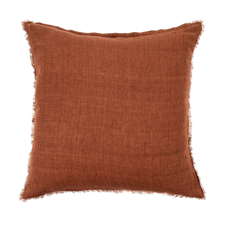 Lina Linen Pillow - burnt umber