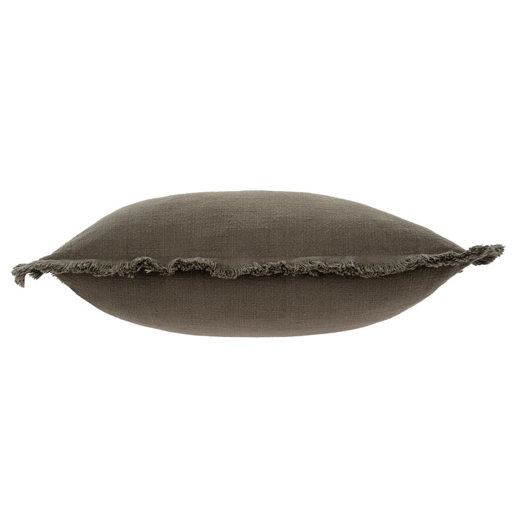 Frayed Edge Pillow - dark grey