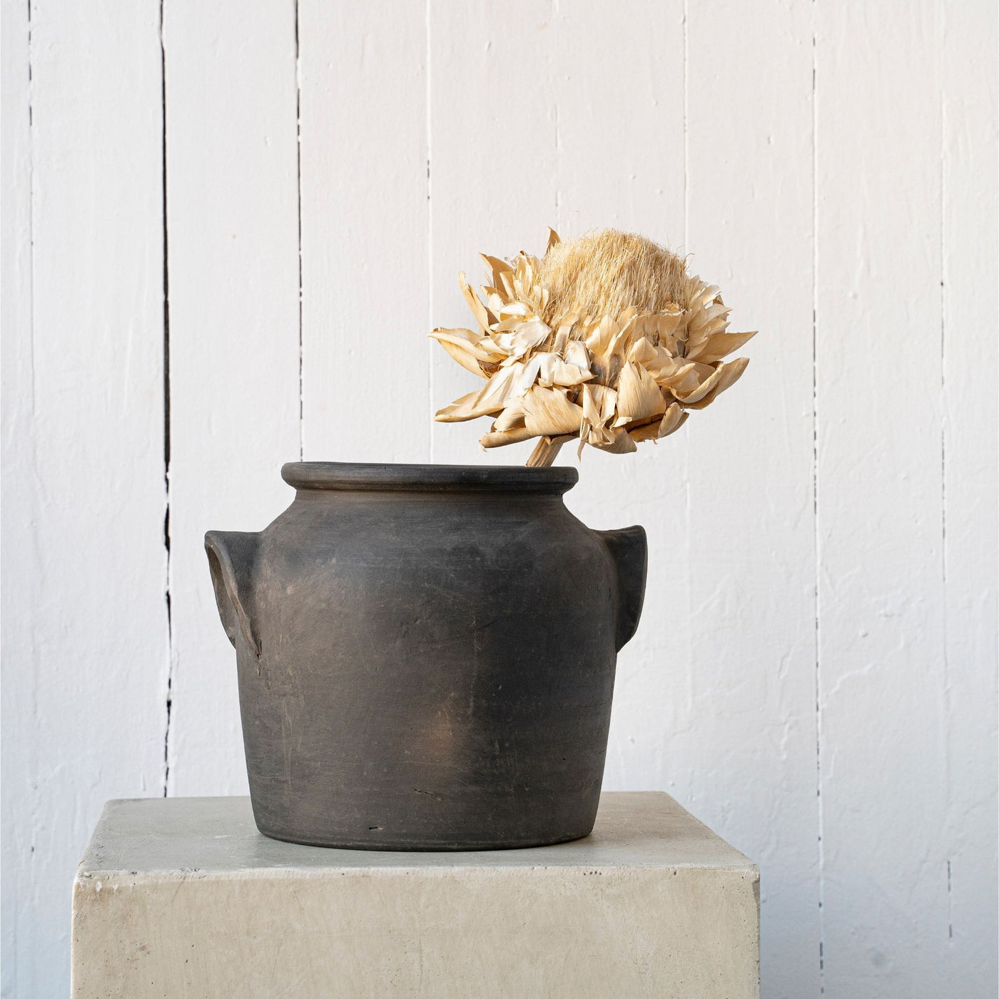 Milos Burnt Terracotta Urn - large