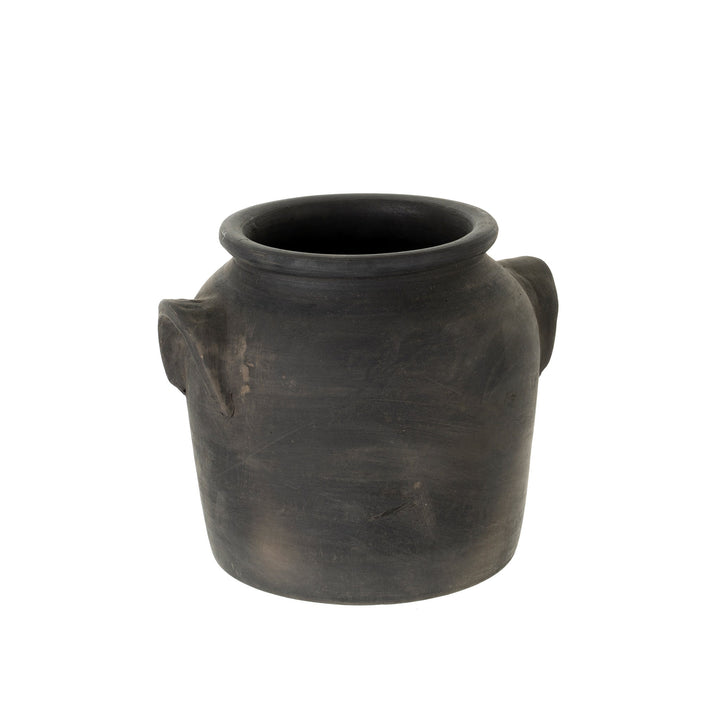 Milos Burnt Terracotta Urn - large