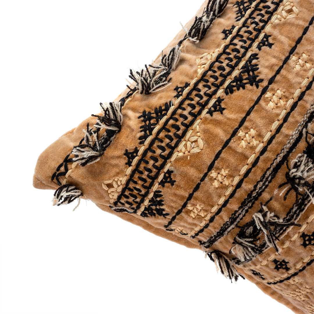 Sarita Velvet Pillow - ochre