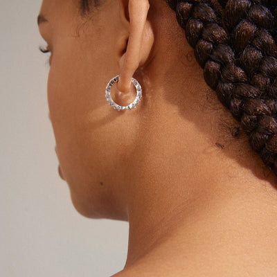 Create Crystal Hoop Earring - silver