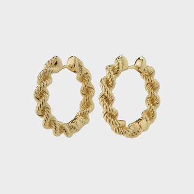 Annika Robe Chain Hoop Earring - gold