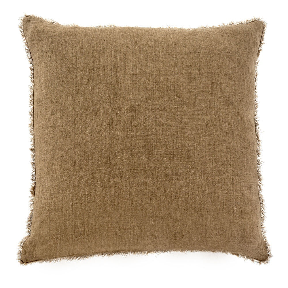 Lina Linen Pillow Small - hazelnut