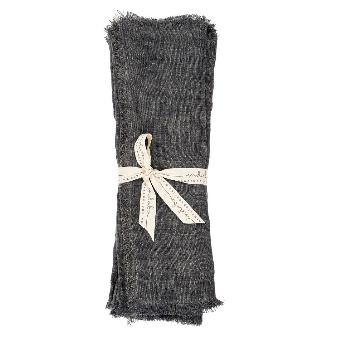 Lina Linen Runner -coal