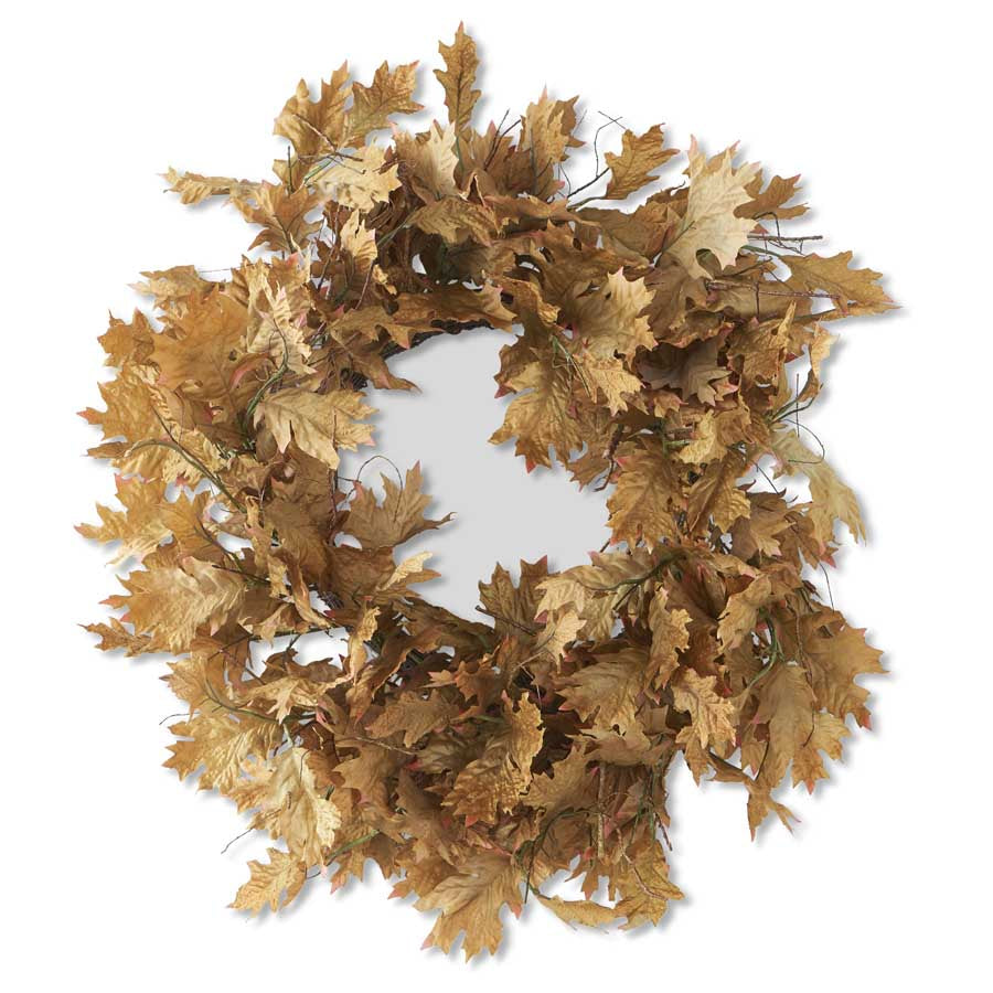 Oak Brown and Tan Leaf Wreath