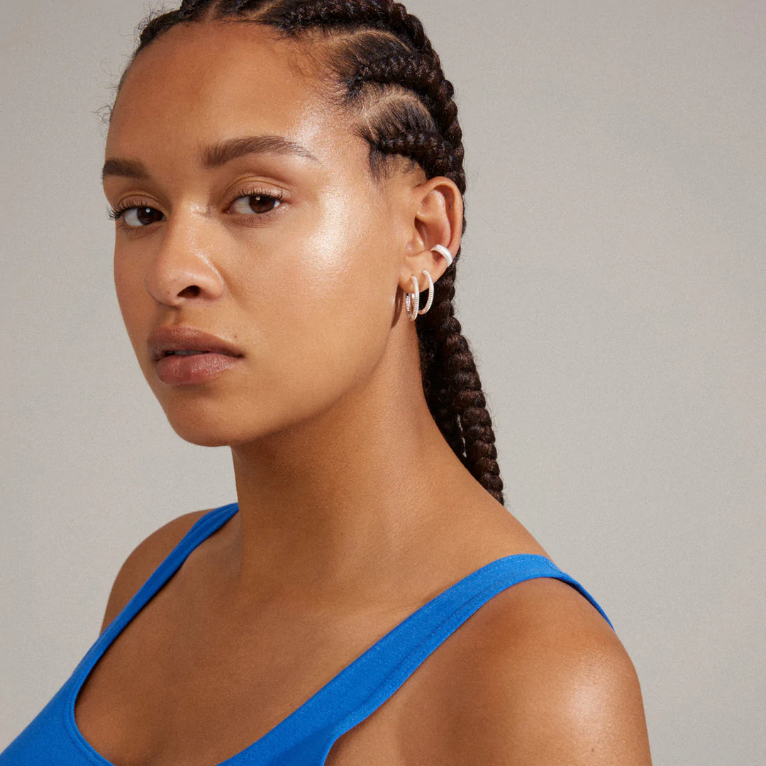 Xena Hoop Og Cuff Earrings - silver