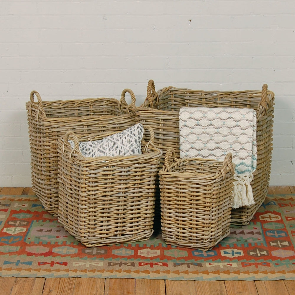 Steppe Square Grey Basket