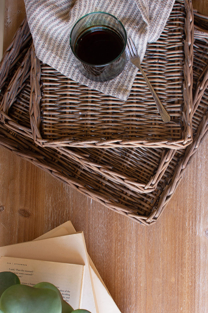Square Rattan Trays