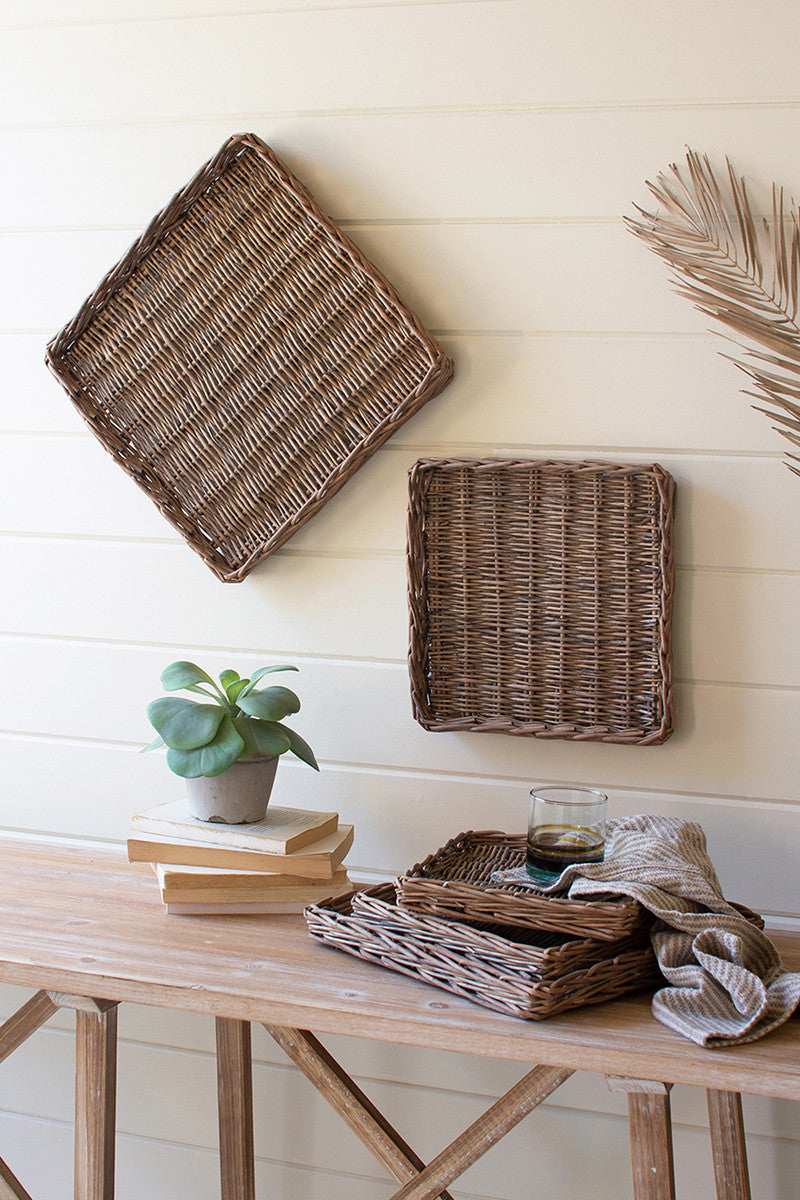 Square Rattan Trays