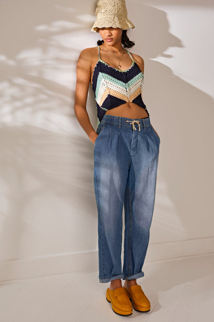 Luna Denim Pull On Pants