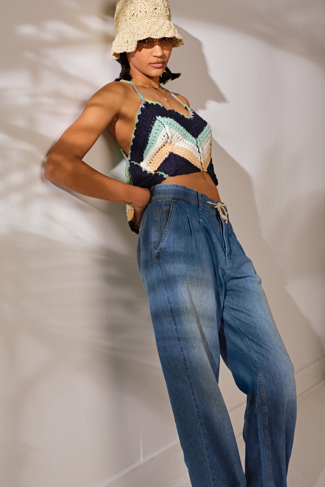 Luna Denim Pull On Pants