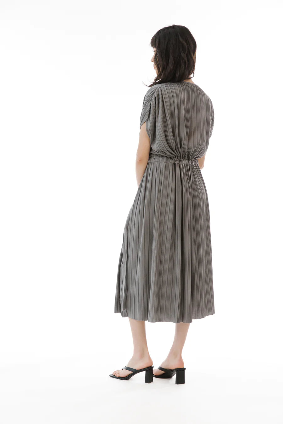 Mimi Wrap Dress - charcoal grey