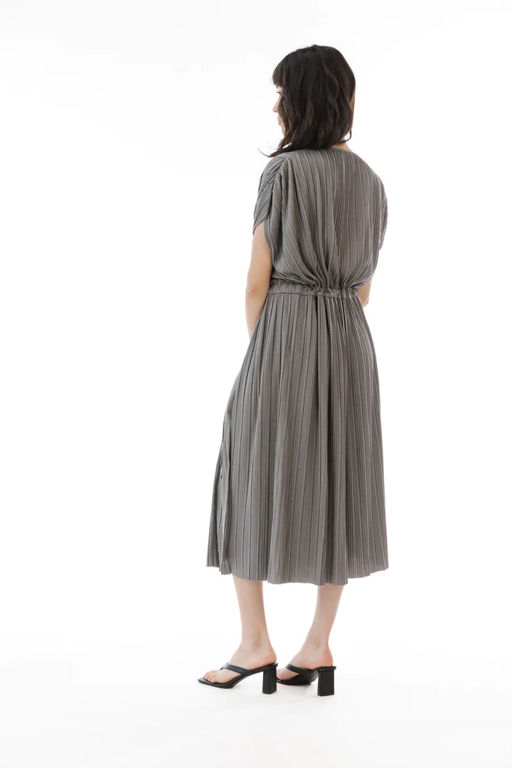 Mimi Wrap Dress - charcoal grey