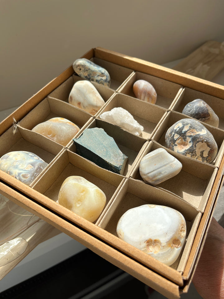 Found Stones and Minerals in a box