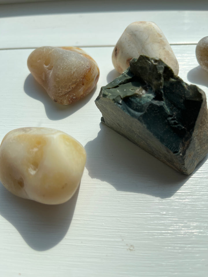 Found Stones and Minerals in a box