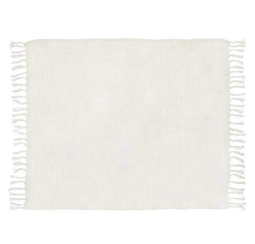 Linen Throw - antique white