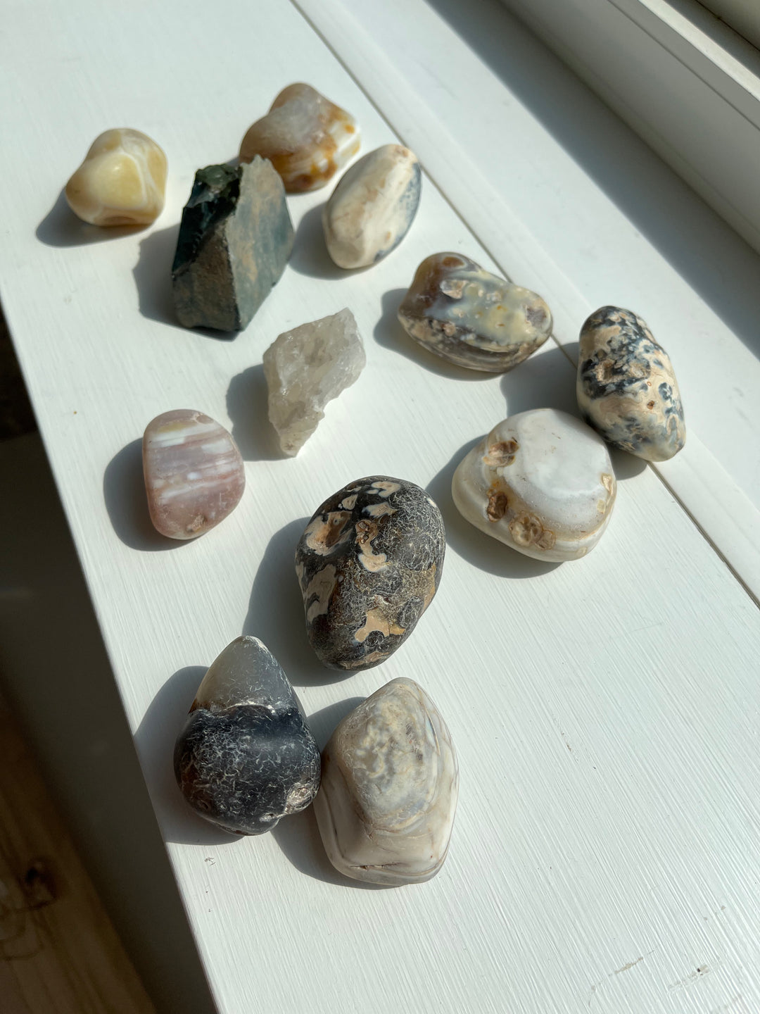 Found Stones and Minerals in a box