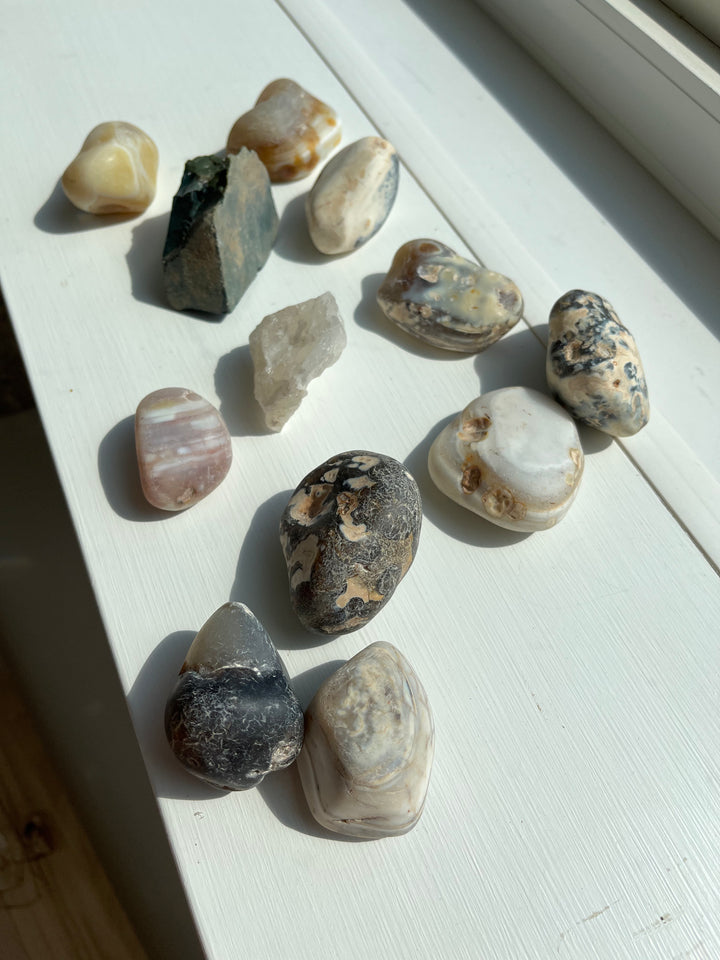 Found Stones and Minerals in a box