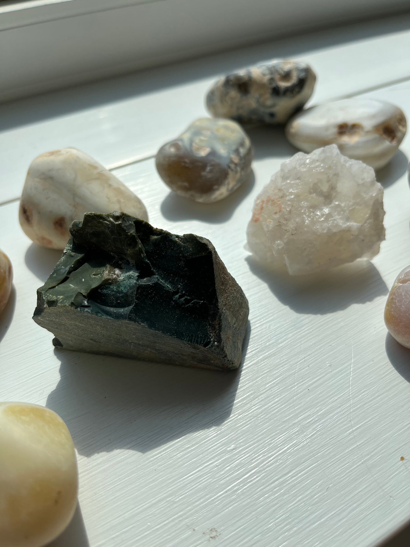 Found Stones and Minerals in a box