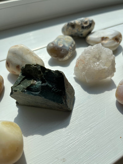 Found Stones and Minerals in a box