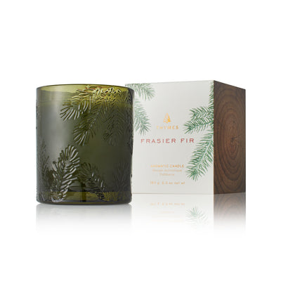 Frasier Fir Molded Green Glass Candle